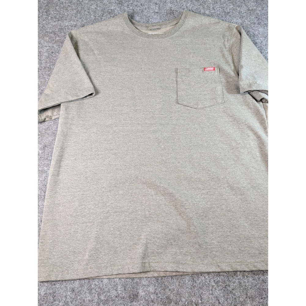 Coleman Mens Large Short Sleeve Pocket T-Shirt Heather Medium Grey Cotton Blend